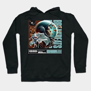 BREAKBEAT  - Female Astronaut (white/blue) Hoodie